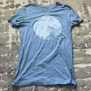 NWOT blue tee shirt with moon